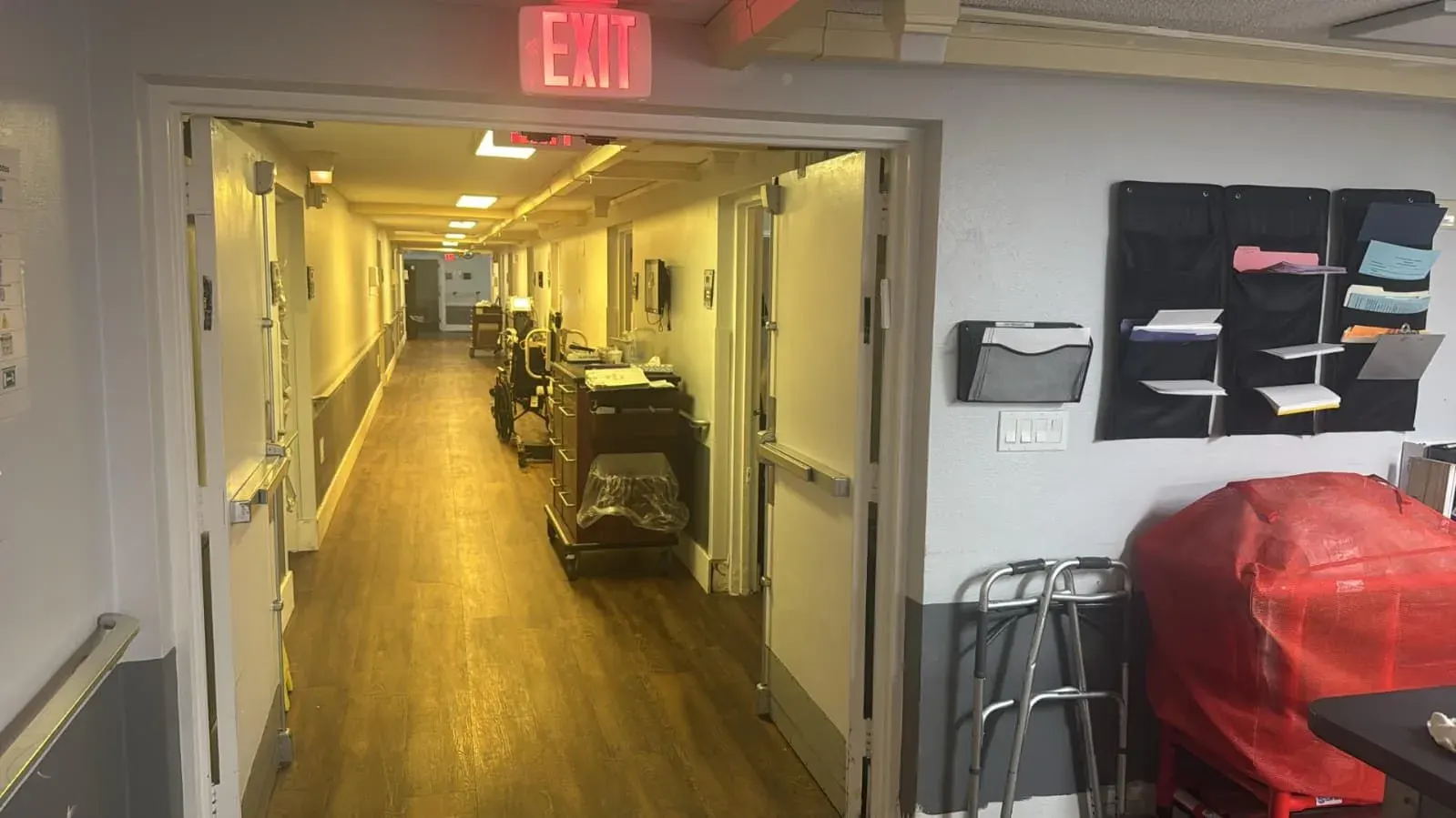 A resident corridor at Vivo Healthcare St. Petersburg
